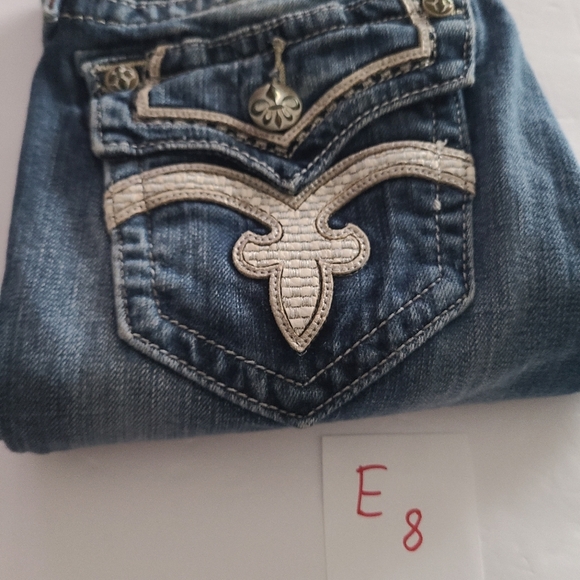 Rock Revival Blue Denim Jeans women's sz. 26 embellished pockets - Picture 11 of 11